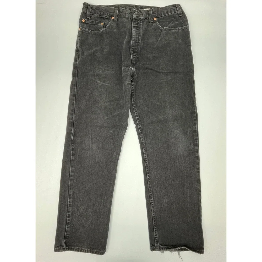 Levis 505 Vintage 1991 Black Straight Leg Jeans 38x30 Made in USA 90s Denim